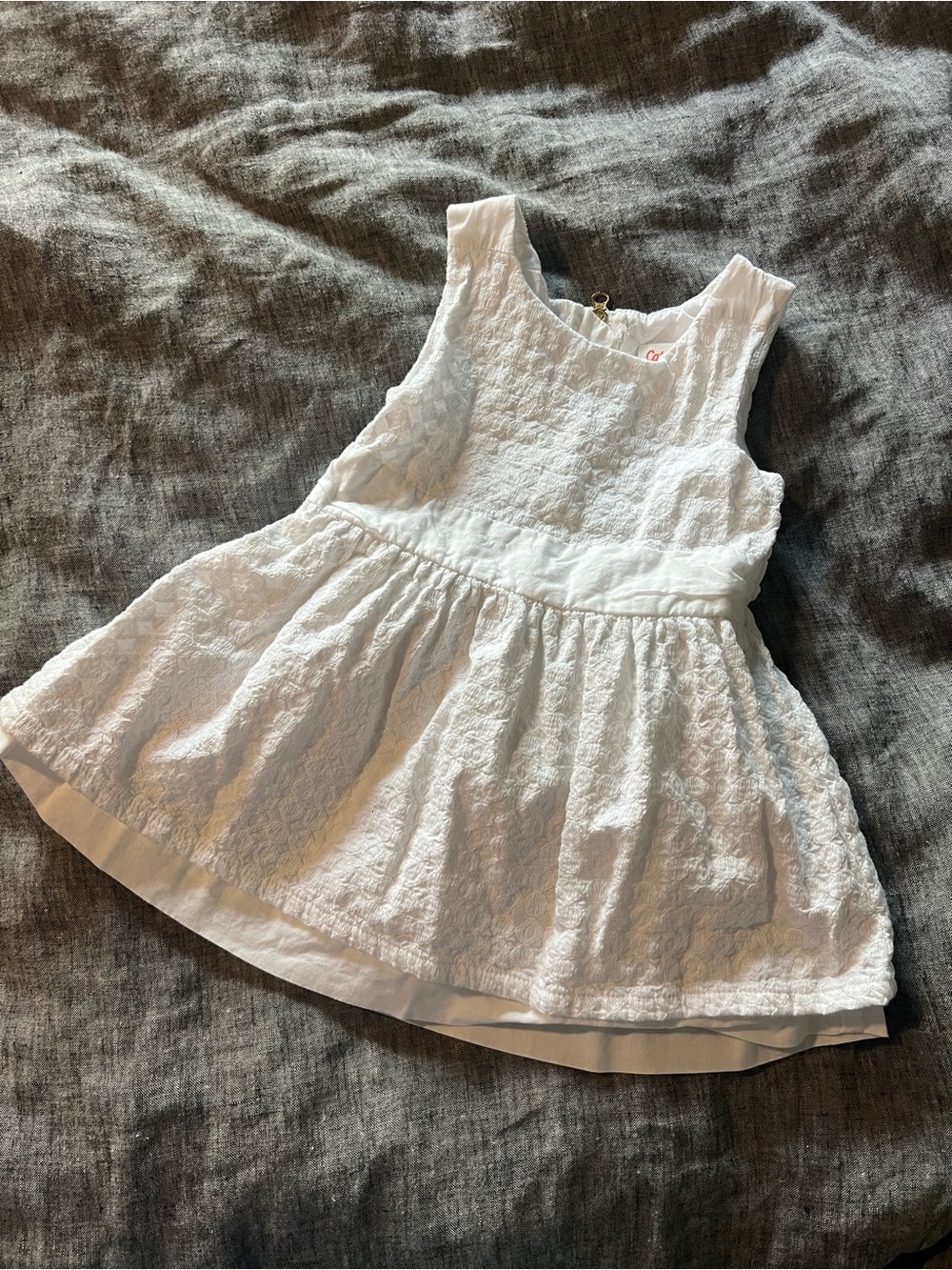 Cat & Jack White Textured Sleeveless Dress for Girls